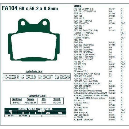 EBC FA104 brzdové destičky