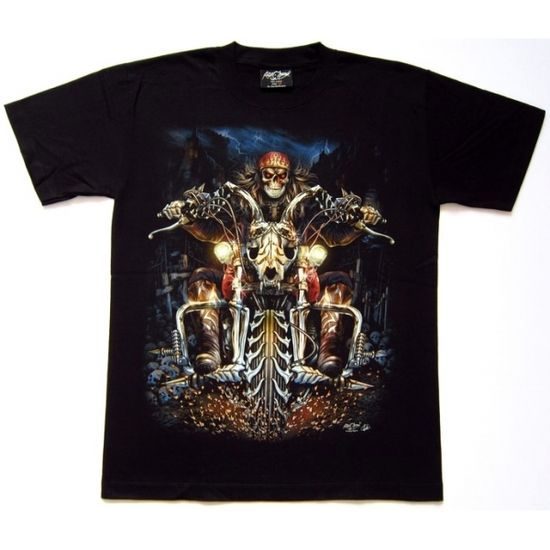 Triko svítící surviver - Kostra na motorce