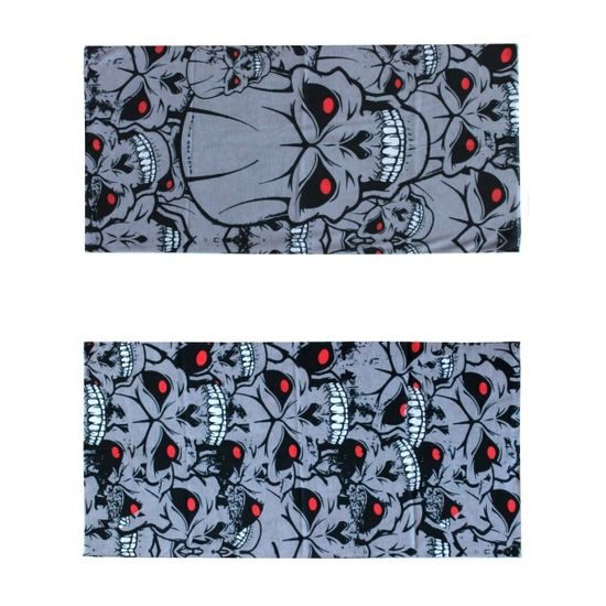 Šátek / nákrčník - lebka červené oči