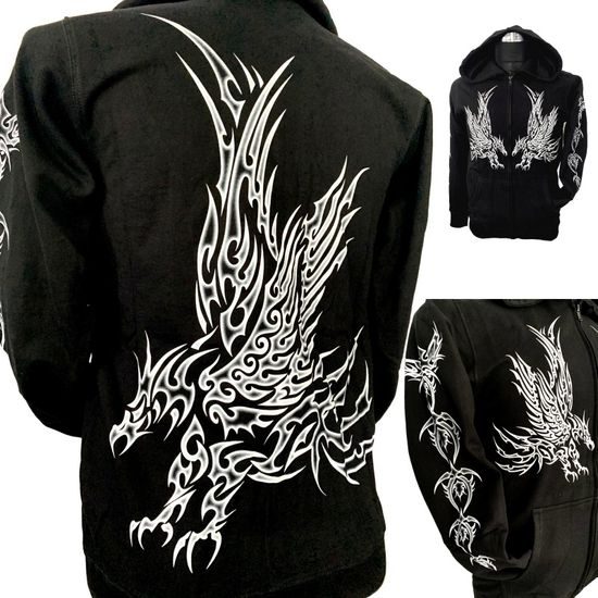 Mikina s kapucou potisk - drak