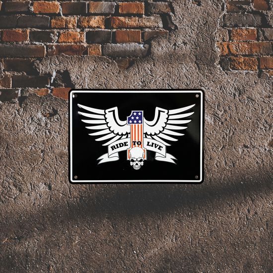 Tabulka- parkovací cedule- LIVE TO RIDE