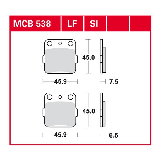 Brzdové destičky MCB538SI