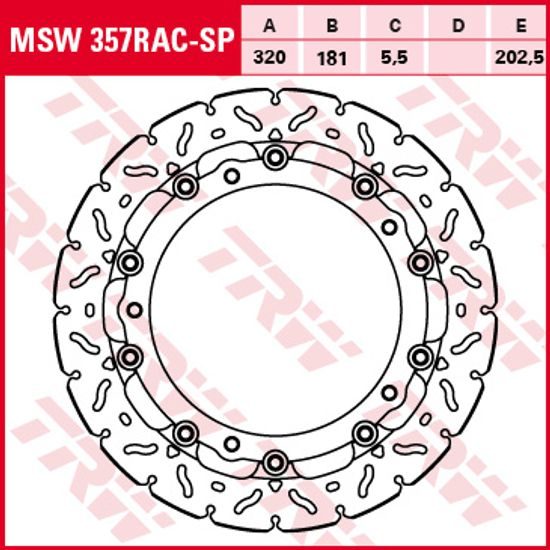 Racing Brzdový kotouč bez homologace MSW357RACSP