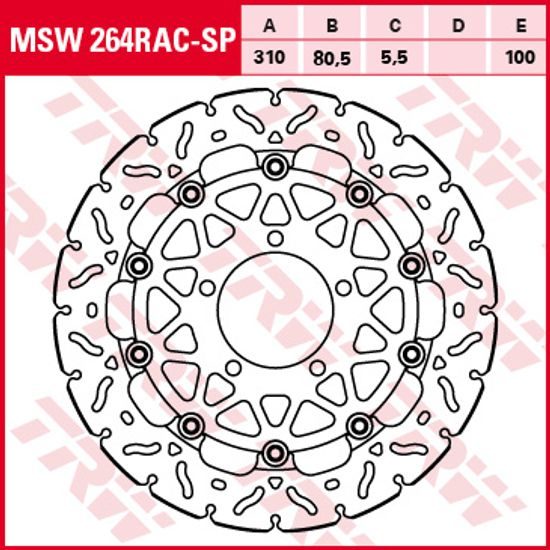 Racing Brzdový kotouč bez homologace MSW264RACSP