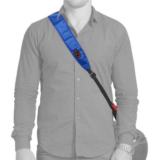 EZ-GO Popruh na přenášení helmy- modrý, s mikrometrickou přezkou, poslední kus