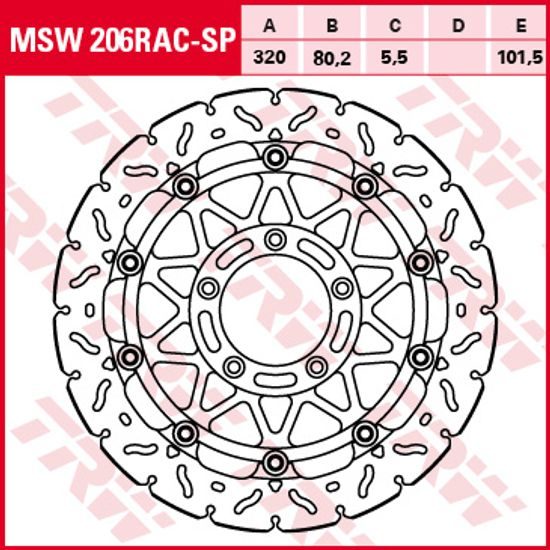 Racing Brzdový kotouč bez homologace MSW206RACSP