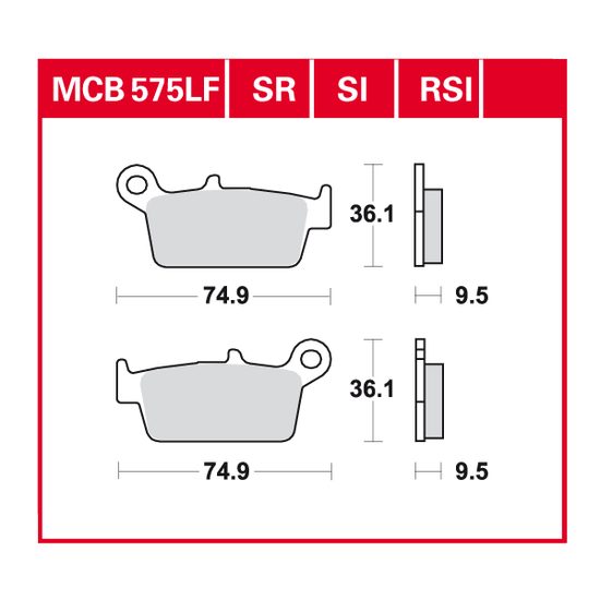 Brzdové destičky MCB575SI