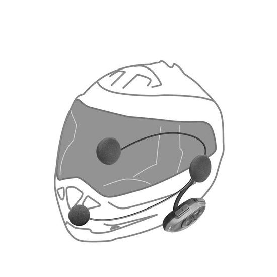 Bluetooth handsfree pro uzavřené a otevřené přilby CellularLine Interphone TOUR HD, Twin Pack