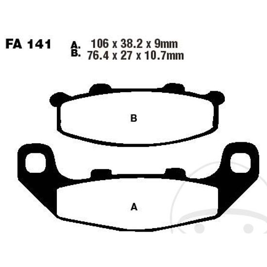 EBC FA141 brzdové destičky pro Kawasaki GPZ, KR-1, KR-1S, ZR, Suzuki RGV