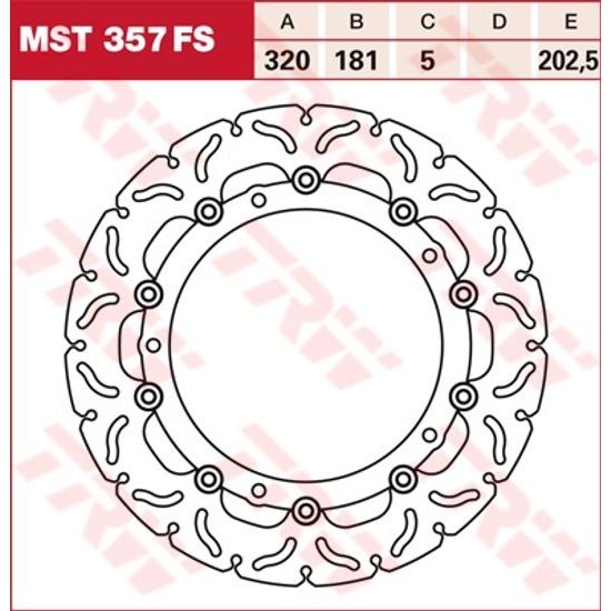Brzdový kotouč plovoucí MST357FS