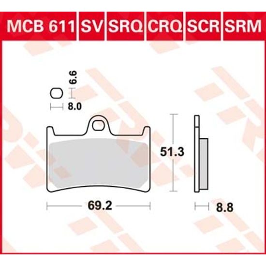 Brzdové destičky MCB611SRM