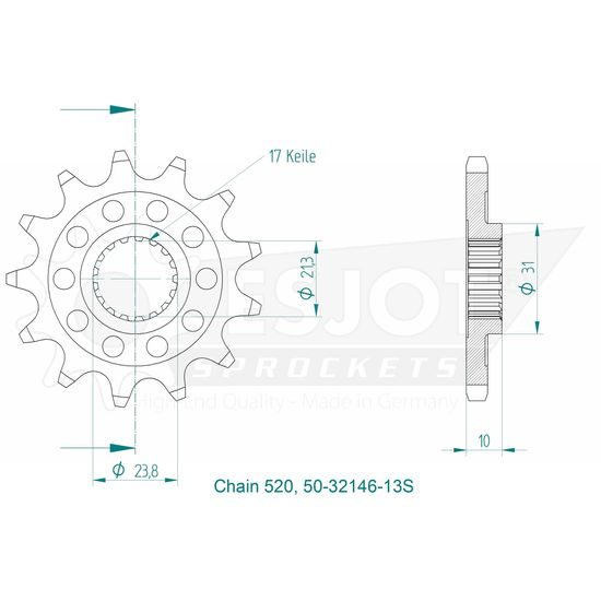 Řetězové kolečko 13 zubů