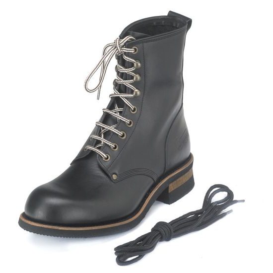 Tkaničková moto obuv / WORKER - černé