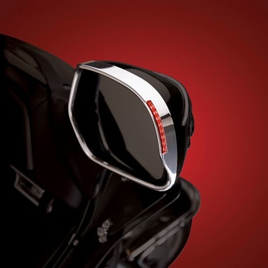 Červeně osvětlená zrcátka - chromová