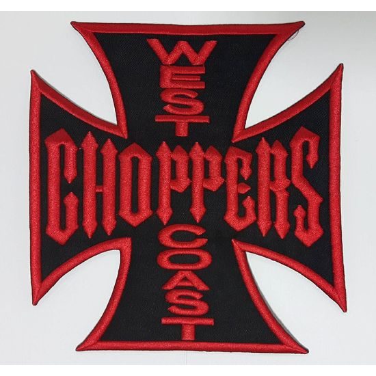 Nášivka - KŘÍŽ WEST COAST CHOPPERS / zádovka červená