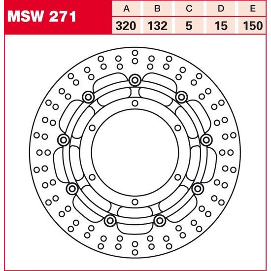 Brzdový kotouč plovoucí MSW271