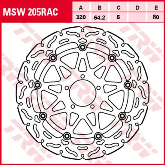 Brzdový kotouč plovoucí MSW205RAC