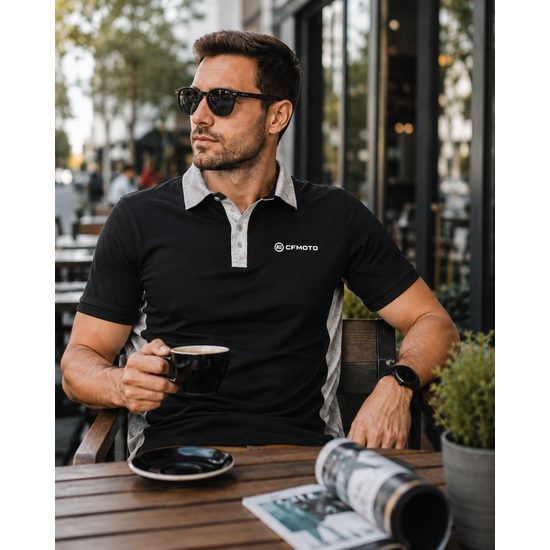 Polo triko CFMOTO - černo-šedé - XS