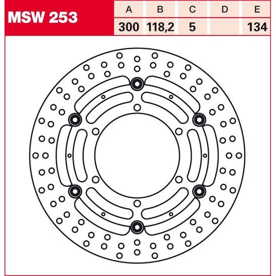 Brzdový kotouč plovoucí MSW253