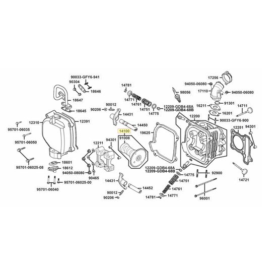 Vačková hřídel pro Kymco Agility 125, Super8, Like 125 a další, poslední kus