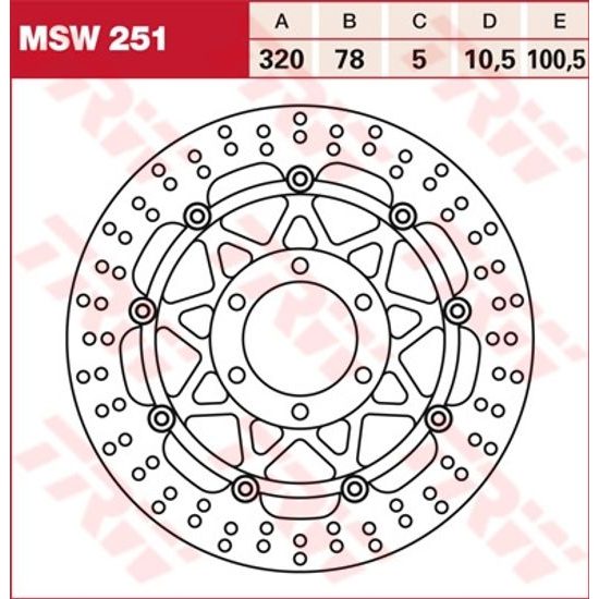 Brzdový kotouč plovoucí MSW251