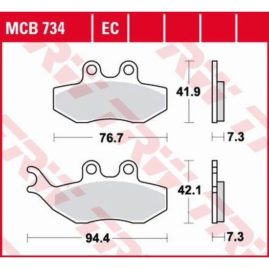 Brzdové destičky TRW LUCAS MCB734EC (KH194)