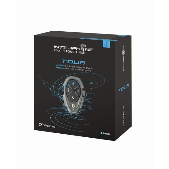 Bluetooth handsfree pro uzavřené a otevřené přilby CellularLine Interphone TOUR Single Pack