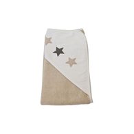 ISI Mini Hooded towel with stars 80 x 80 - Ručník s kapucí - Sand white with stars