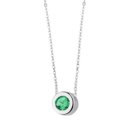 Stříbrný náhrdelník Brittie - Smaragd 925/1000