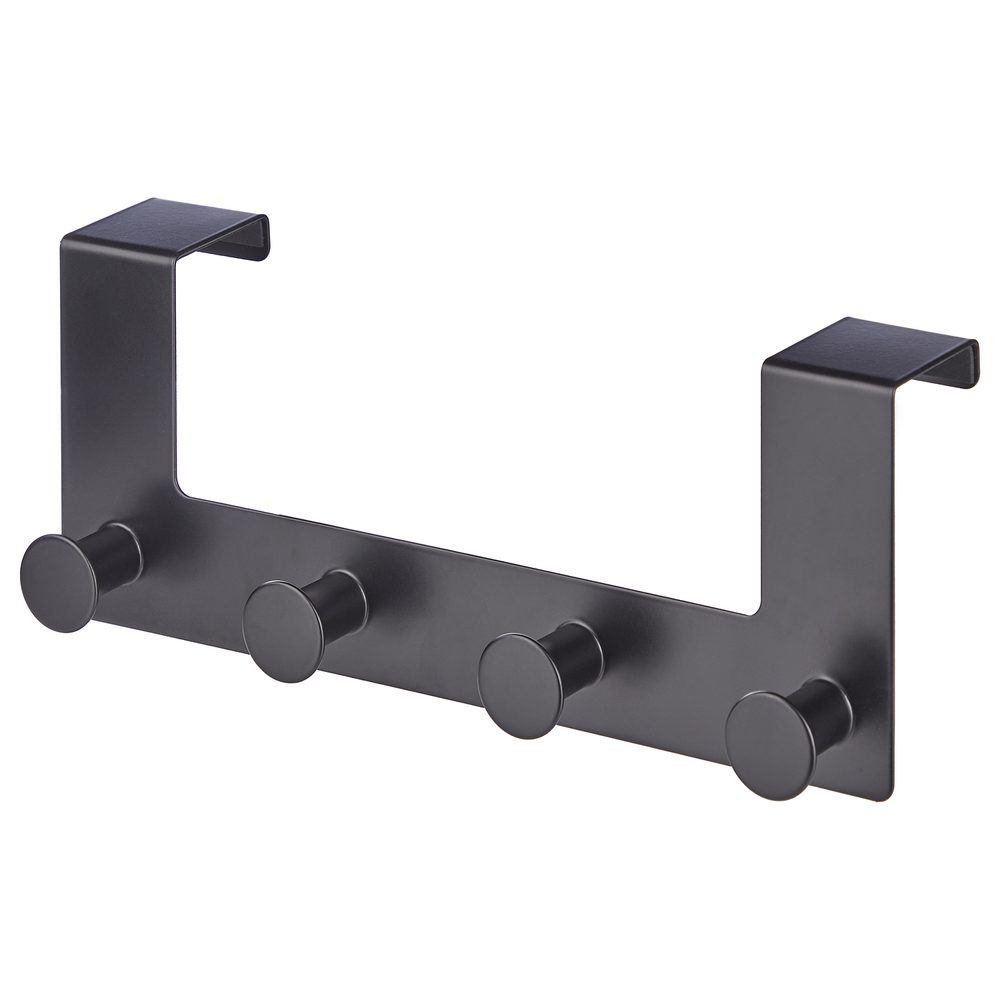 BASIC Věšák na dveře s 4 háčky - černá