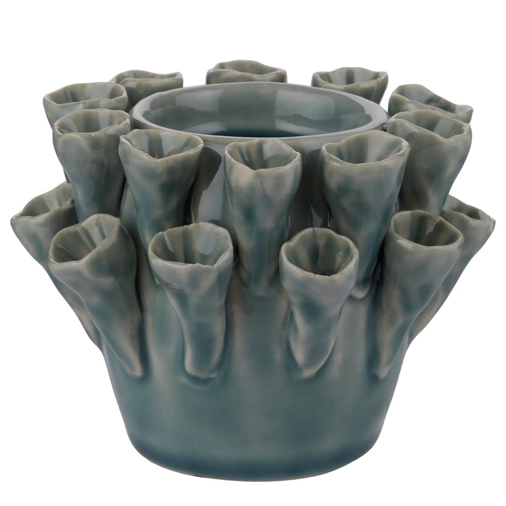 CORAL Svícen na čajovou svíčku - tyrkysová