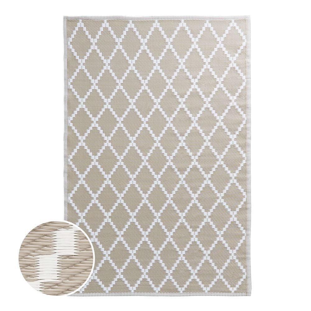 Fotografie COLOUR CLASH Vnitřní a venkovní koberec kosočtverce 180 x 120 cm - přírodní COLOUR CLASH A1:P39733