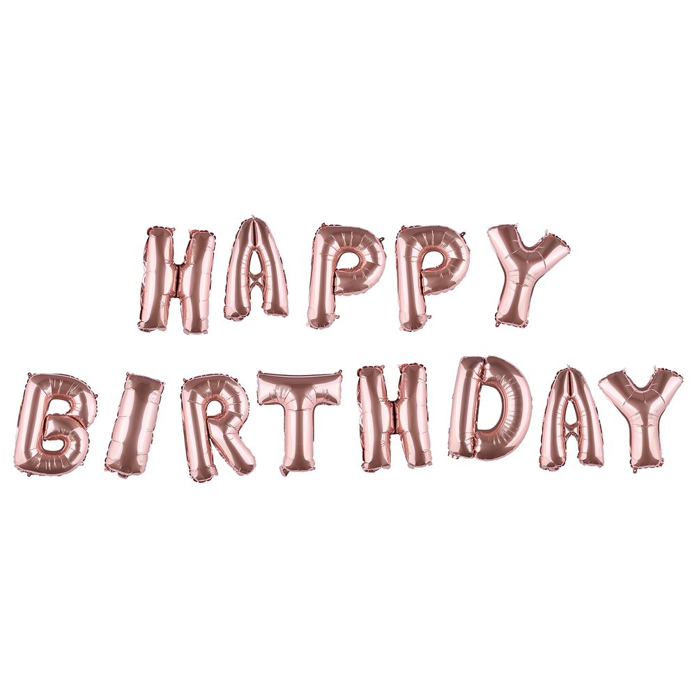 UPPER CLASS Fóliový balónek "Happy Birthday" - růžová zlatá