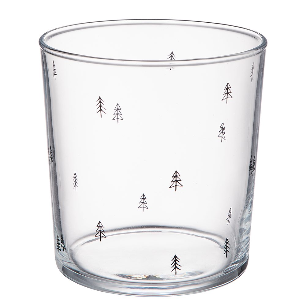 Fotografie TREES Sklenice 380 ml - černá