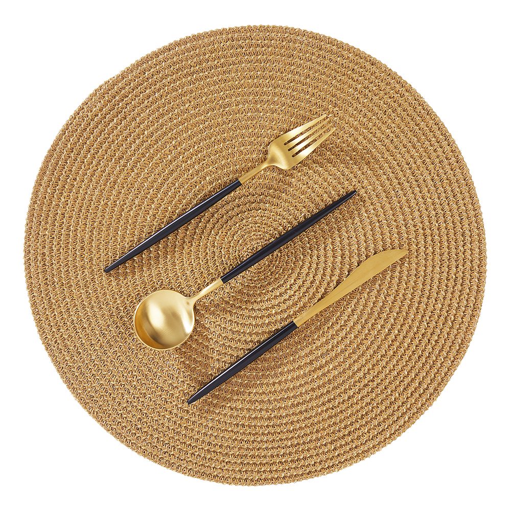 AMBIENTE Prostírání kulaté - tm. zlatá