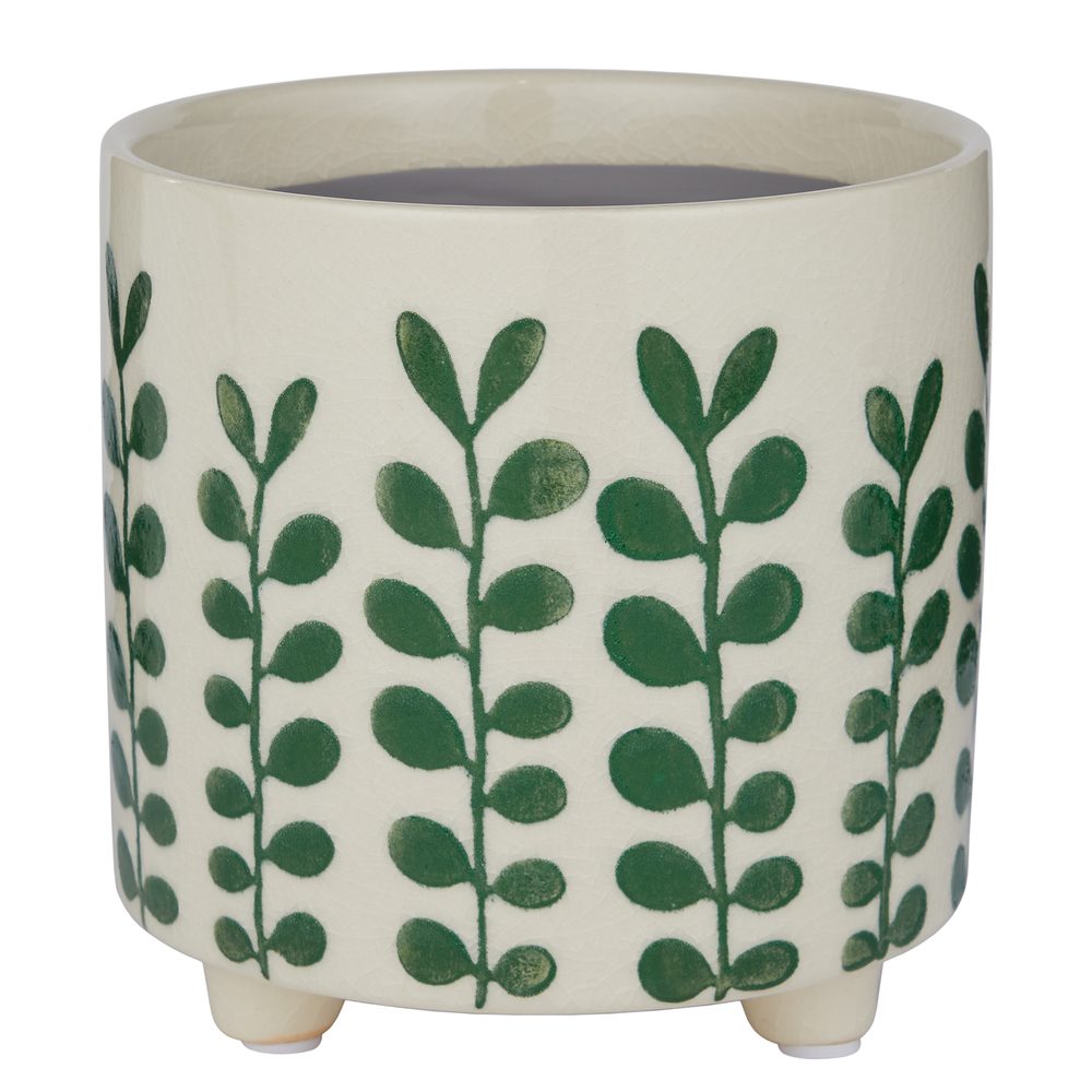 Levně NEW DELFT Květináč lístky 13,5 cm - zelená