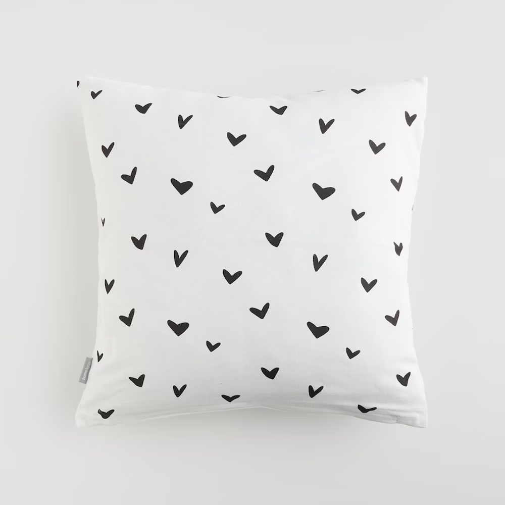 HOME & YOU Povlak na polštář srdce 45 x 45 cm - bílá