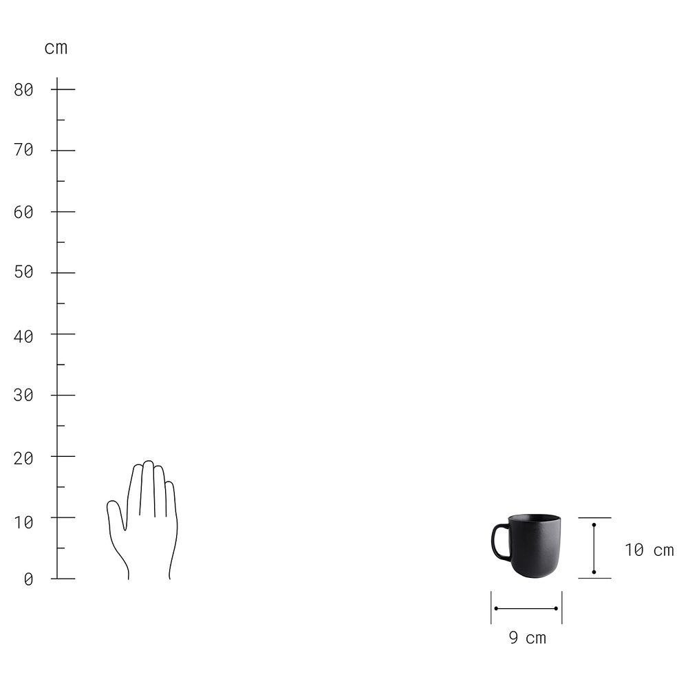 CASA NOVA Hrnek s ouškem 400 ml - černá (obrázek 10)