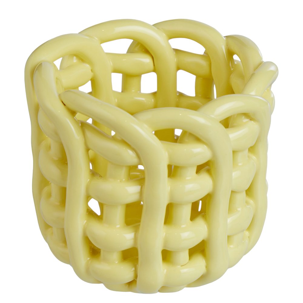 LITTLE CRAFT Svícen na čajovou svíčku 6 cm - žlutá