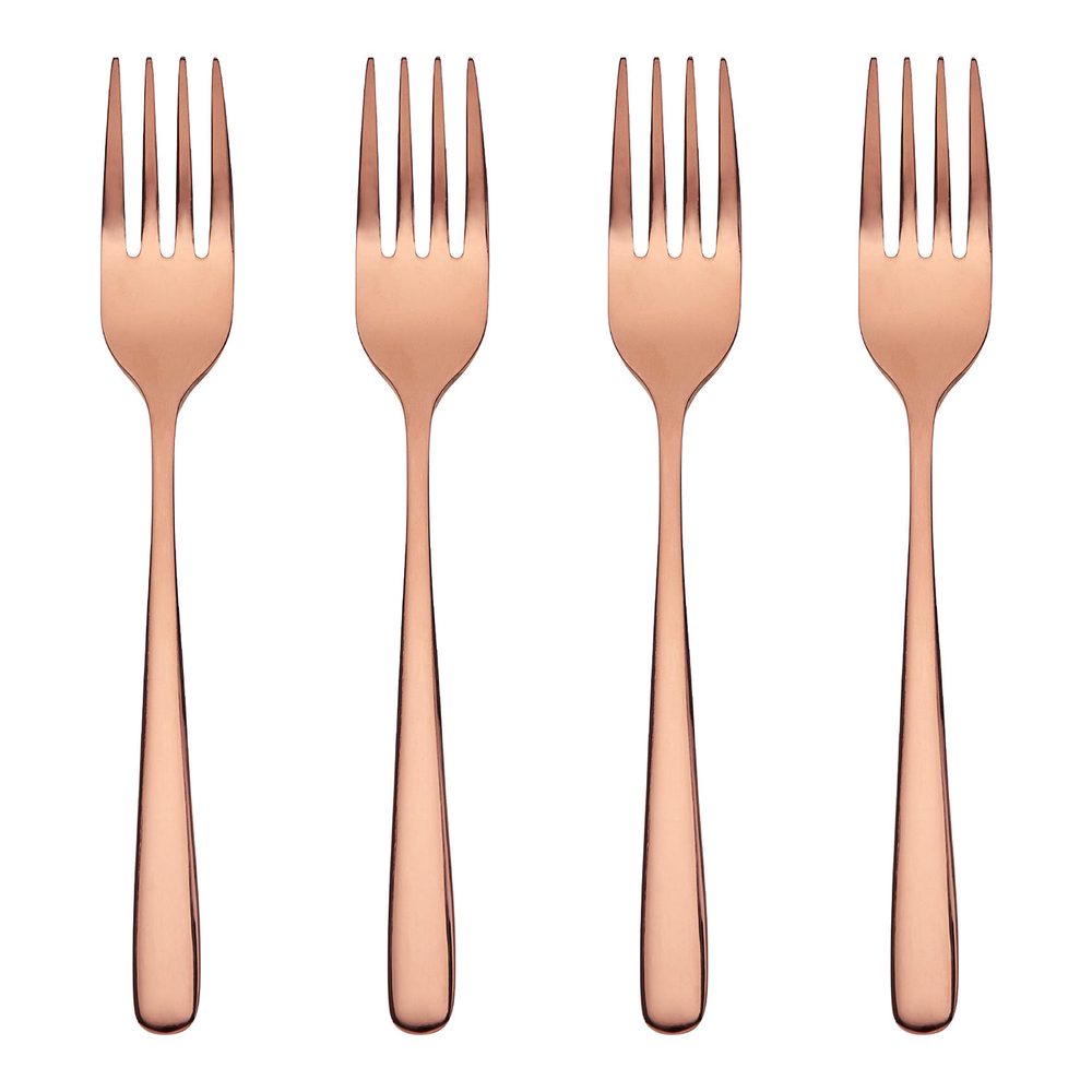 QUEENS Dezertní vidličky set 4 ks - růžová zlatá