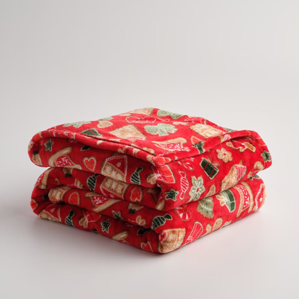 HOME & YOU Deka vánoční perníčky 150 x 200 cm - červená