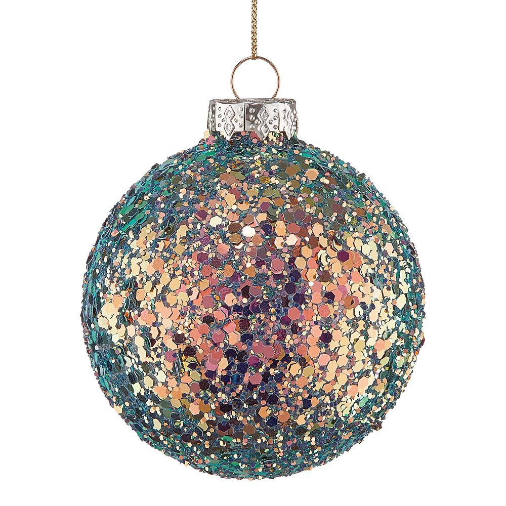 HANG ON Vánoční koule flitry 8 cm - zelená