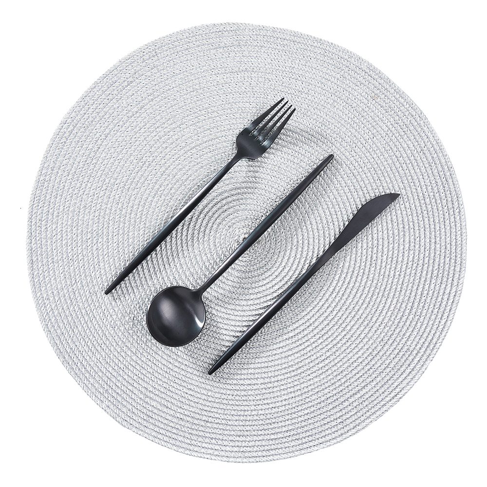 AMBIENTE Prostírání kulaté - stříbrná