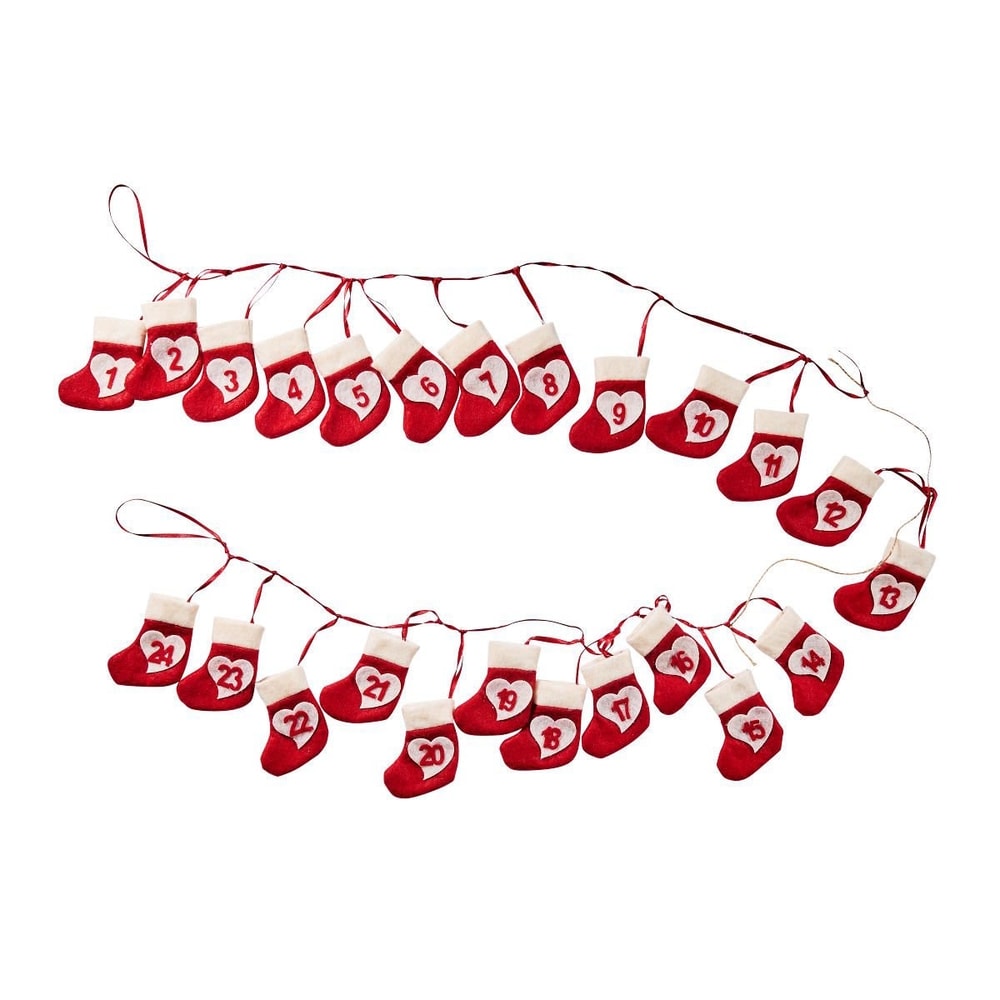 Adventní kalendář girlanda punčochy