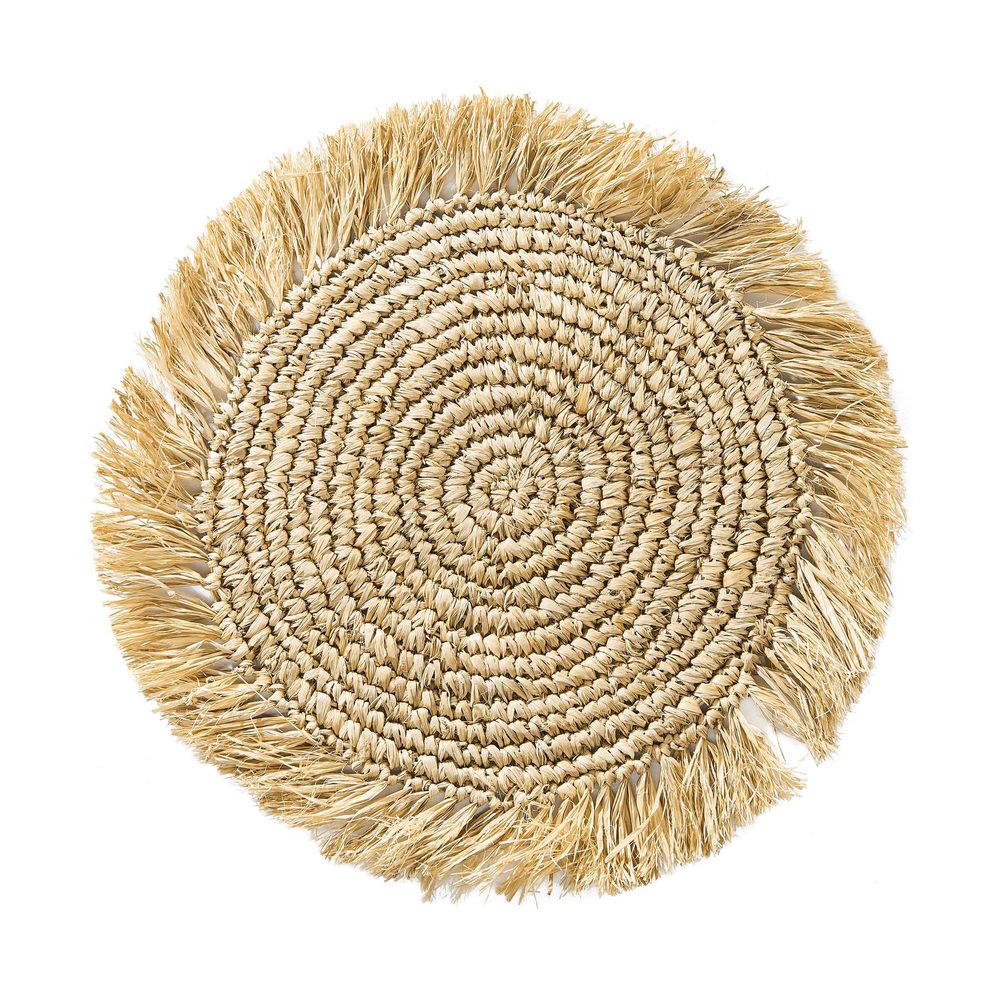 RAFFIA Prostírání se střapci 41 cm - přírodní