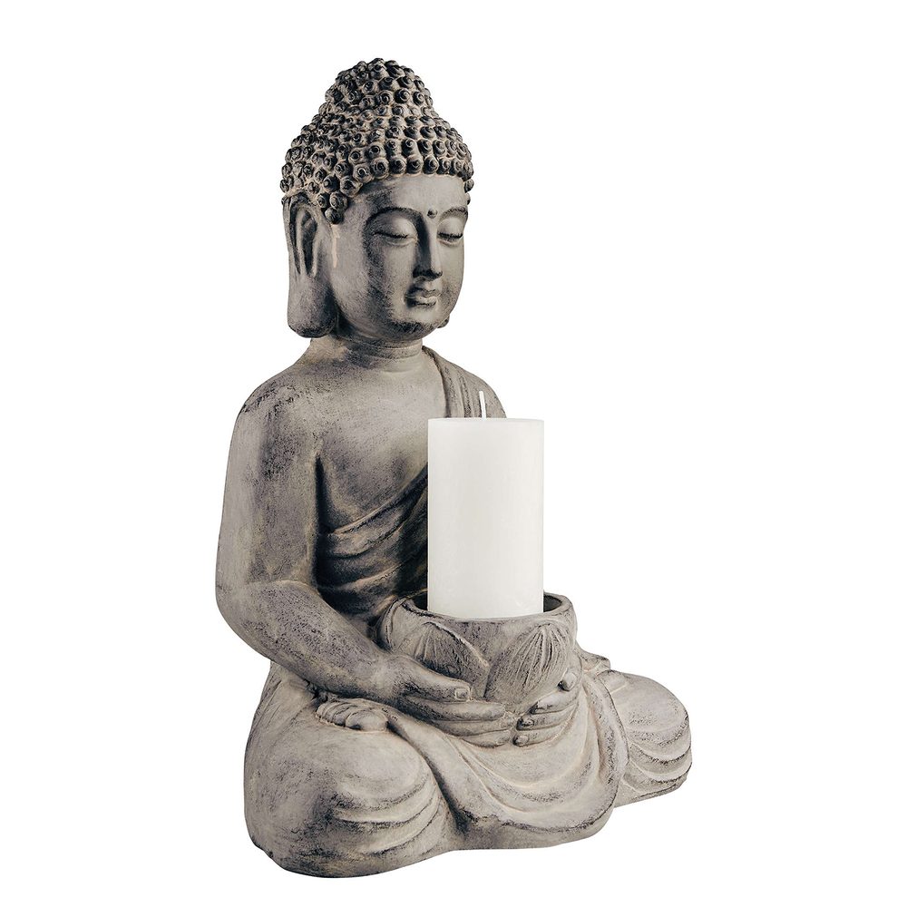 BUDDHA Socha sedícího Buddhy s táckem na svíčku (obrázek 5)