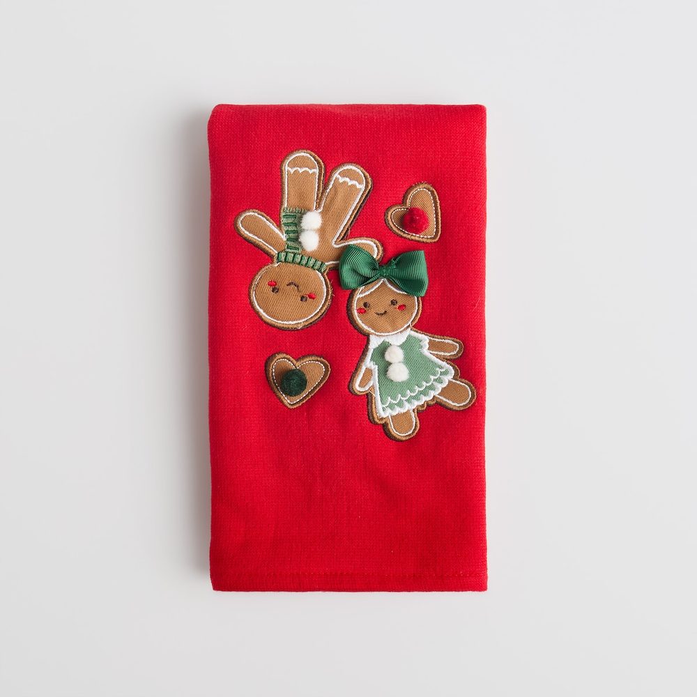 HOME & YOU Ručník kuchyňský perníková panenka a panáček 37 x 50 cm - červená