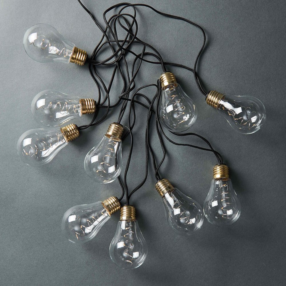 BULB LIGHTS Světelný řetěz žárovky 10 světel - černá (obrázek 3)