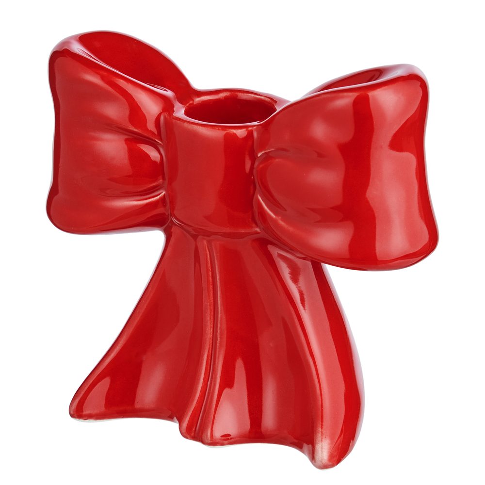 PRESENT Svícen mašle 10 cm - červená