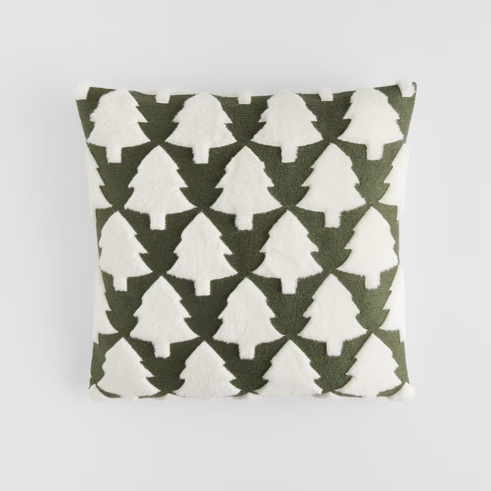HOME & YOU Povlak na polštář stromky 45 x 45 cm - bílá/tm. zelená
